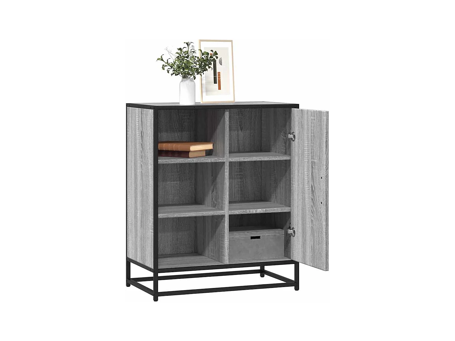 Buffet sonoma gris 62x35x76 cm bois d'ingénierie