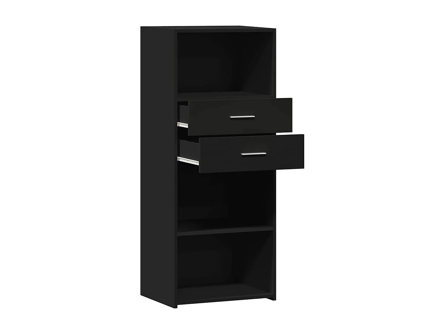 Buffet haut noir 50x42,5x124 cm bois d'ingénierie