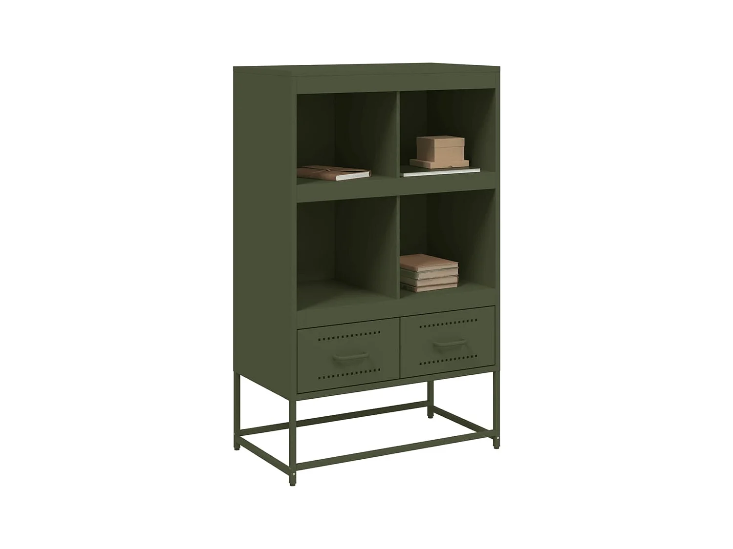 Buffet haut vert olive 68x39 x111,5 cm acier