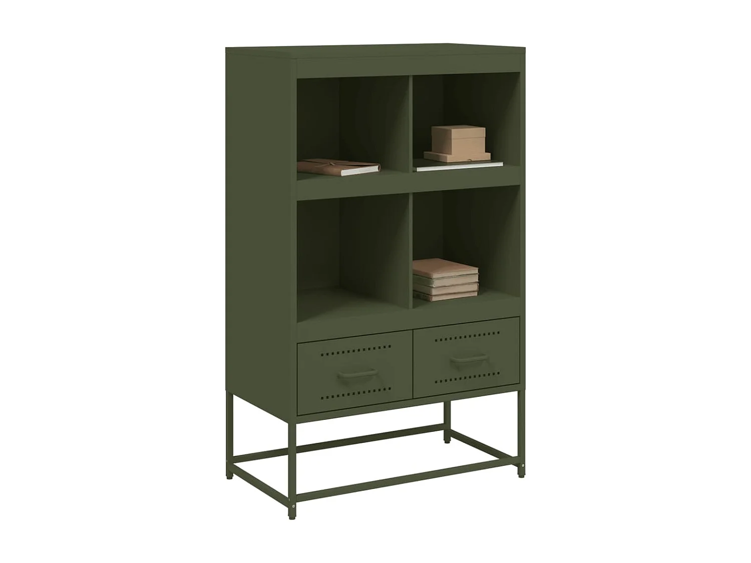 Buffet haut vert olive 68x39 x111,5 cm acier