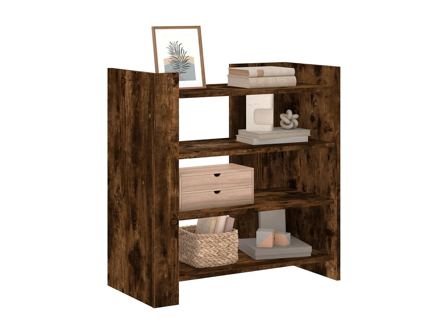 Buffet chêne fumé 73,5x35x75 cm bois d'ingénierie