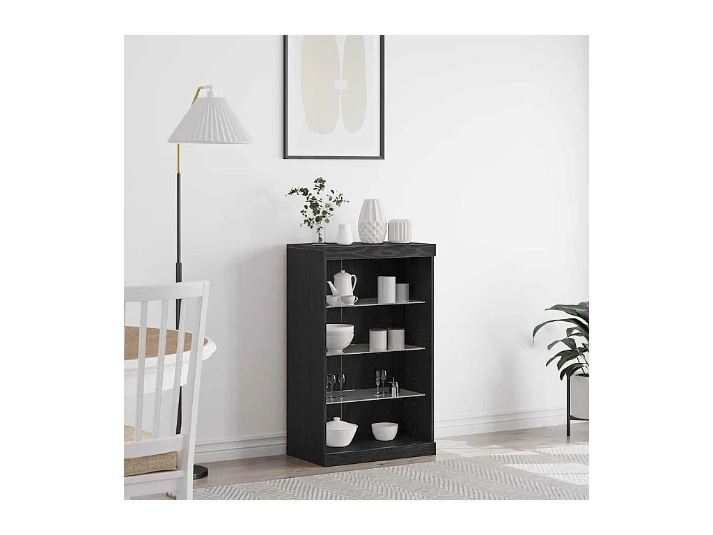 Buffet Chêne noir 60,5 x 37 x 100 cm Bois d'ingénierie