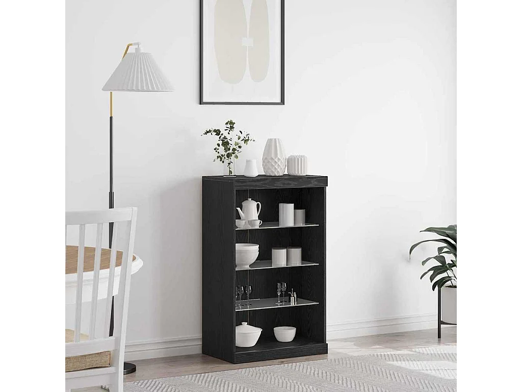 Buffet Chêne noir 60,5 x 37 x 100 cm Bois d'ingénierie