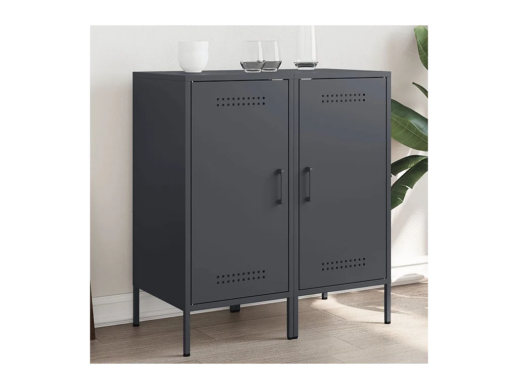 Buffets 2 pièces anthracite 36x39x79 cm acier