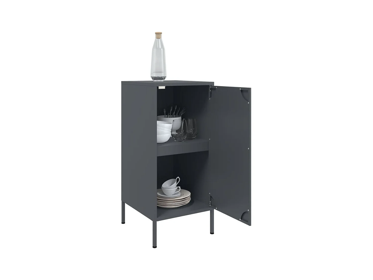 Buffets 2 pièces anthracite 36x39x79 cm acier
