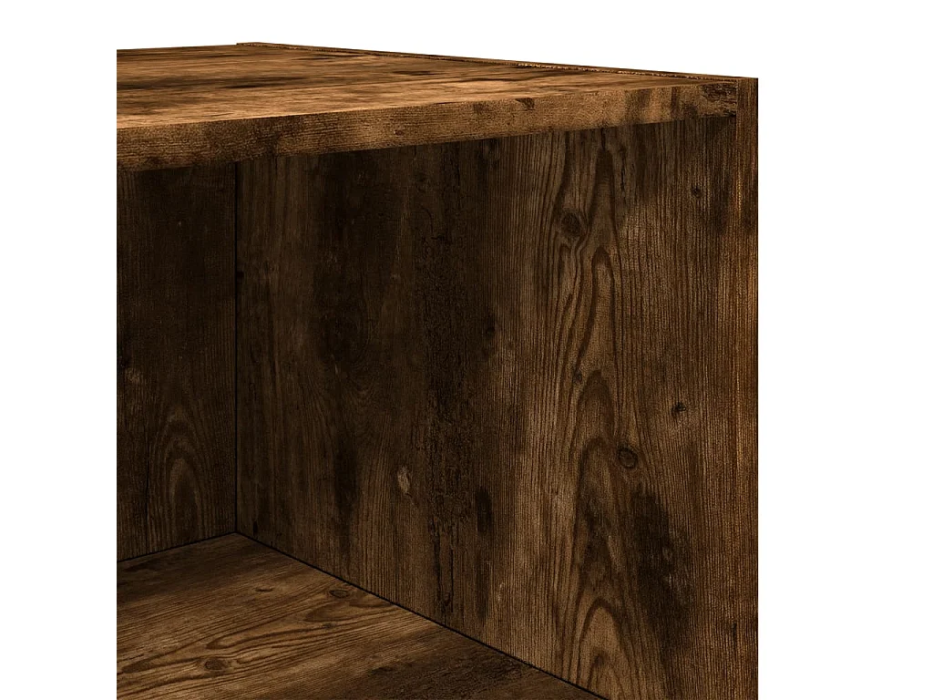Buffet haut chêne fumé 50x41x185 cm bois d'ingénierie
