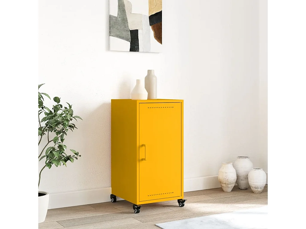 Buffet jaune moutarde 36x39x72 cm acier