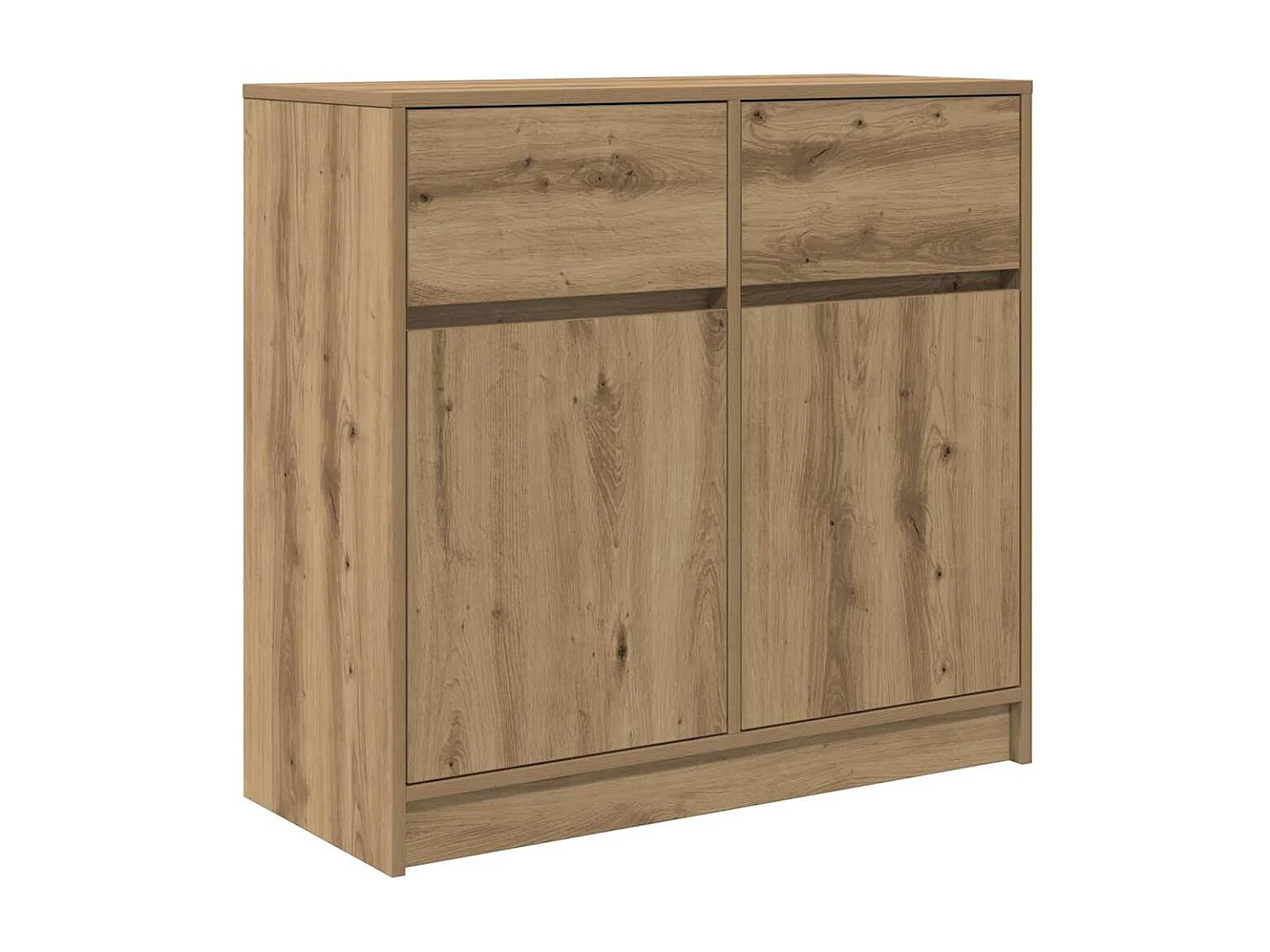 Buffet avec tiroir chêne artisanal 80x34x76cm bois d'ingénierie