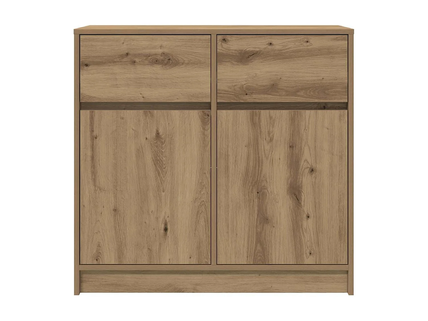 Buffet avec tiroir chêne artisanal 80x34x76cm bois d'ingénierie