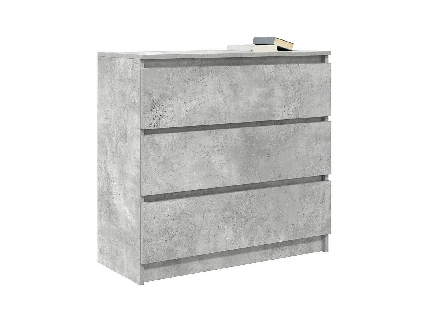 Buffet gris béton 80x35x76 cm bois d'ingénierie