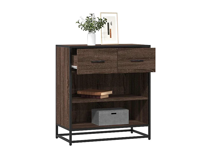 Buffet chêne marron 68x35x76 cm bois d'ingénierie