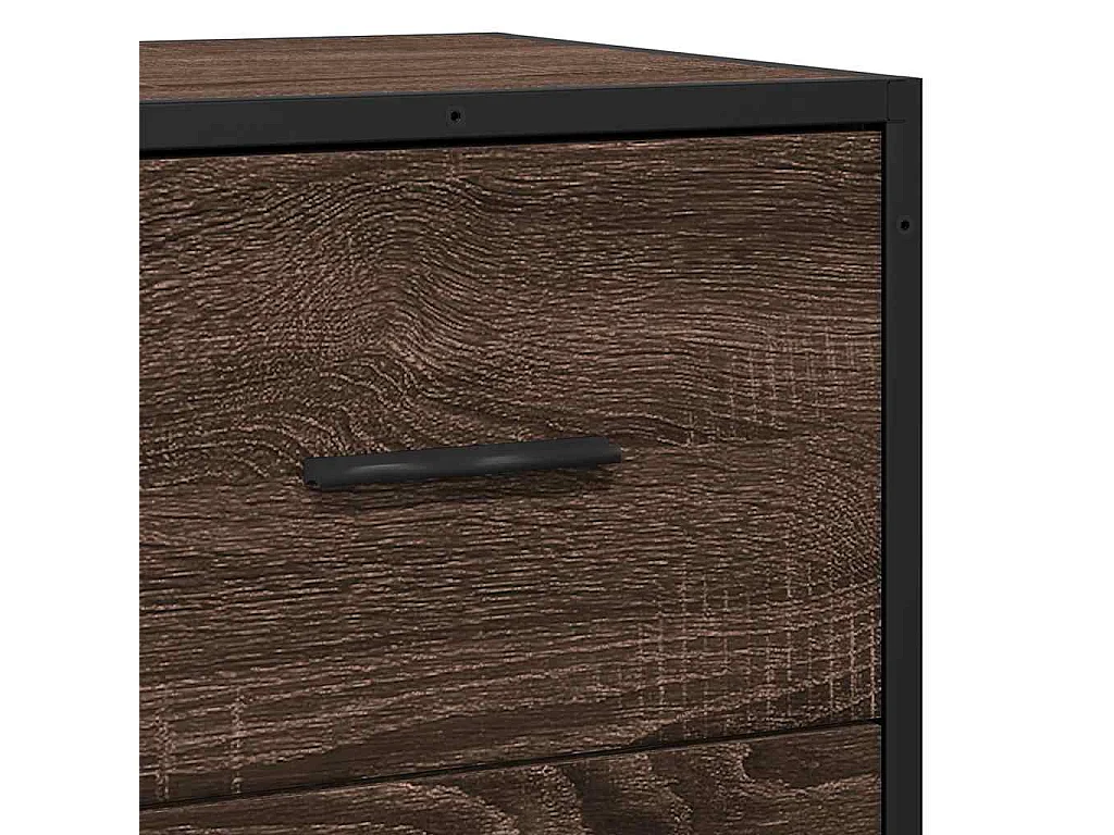 Dressoir 68x35x76 cm bewerkt hout bruin eikenkleur