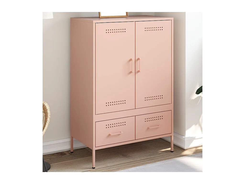Buffet haut rose 68x39x101,5 cm acier