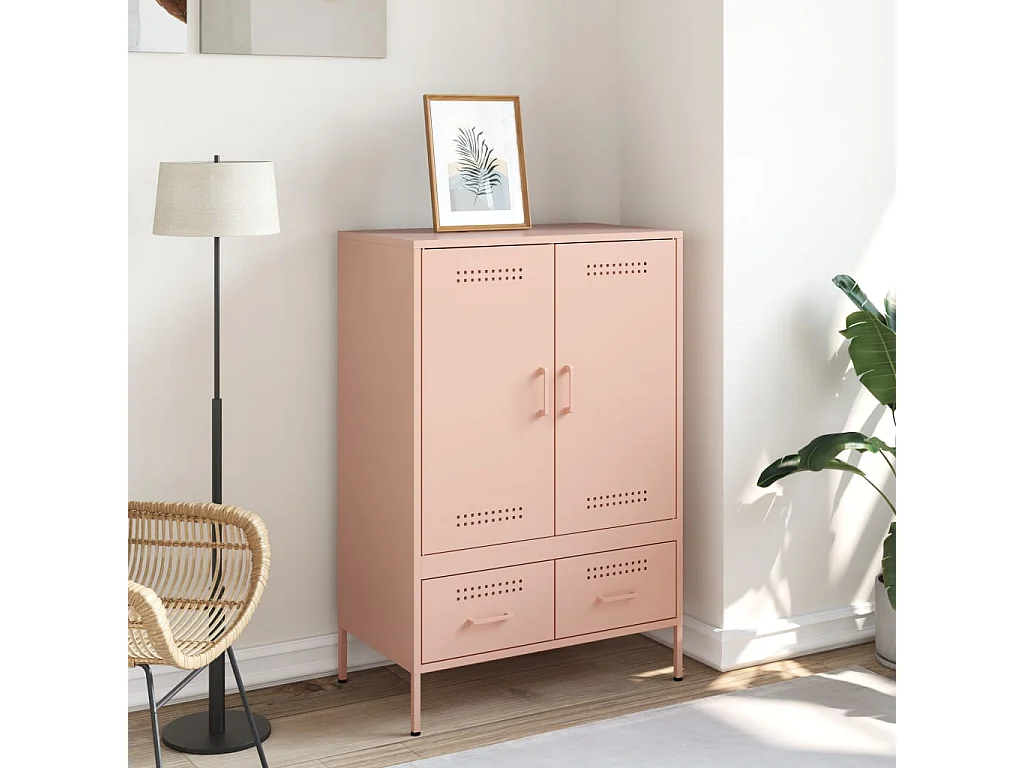 Buffet haut rose 68x39x101,5 cm acier