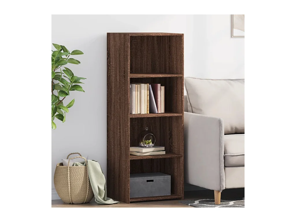 Hoge kast 45x41x124 cm bewerkt hout bruin eikenkleurig