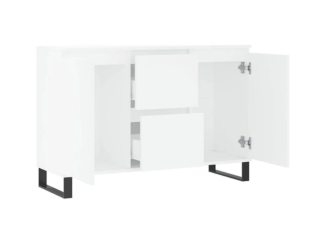 Buffet blanc 101,5x35x70 cm bois d'ingénierie