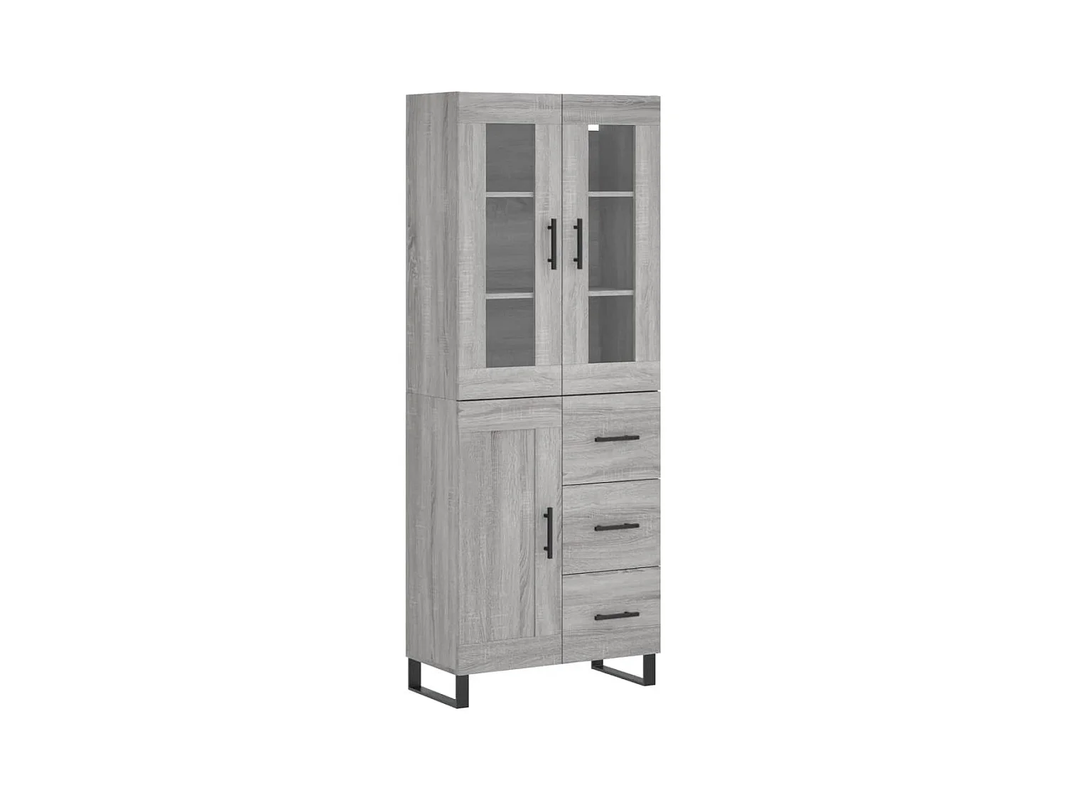 Buffet haut Sonoma gris 69,5x34x180 cm Bois d'ingénierie