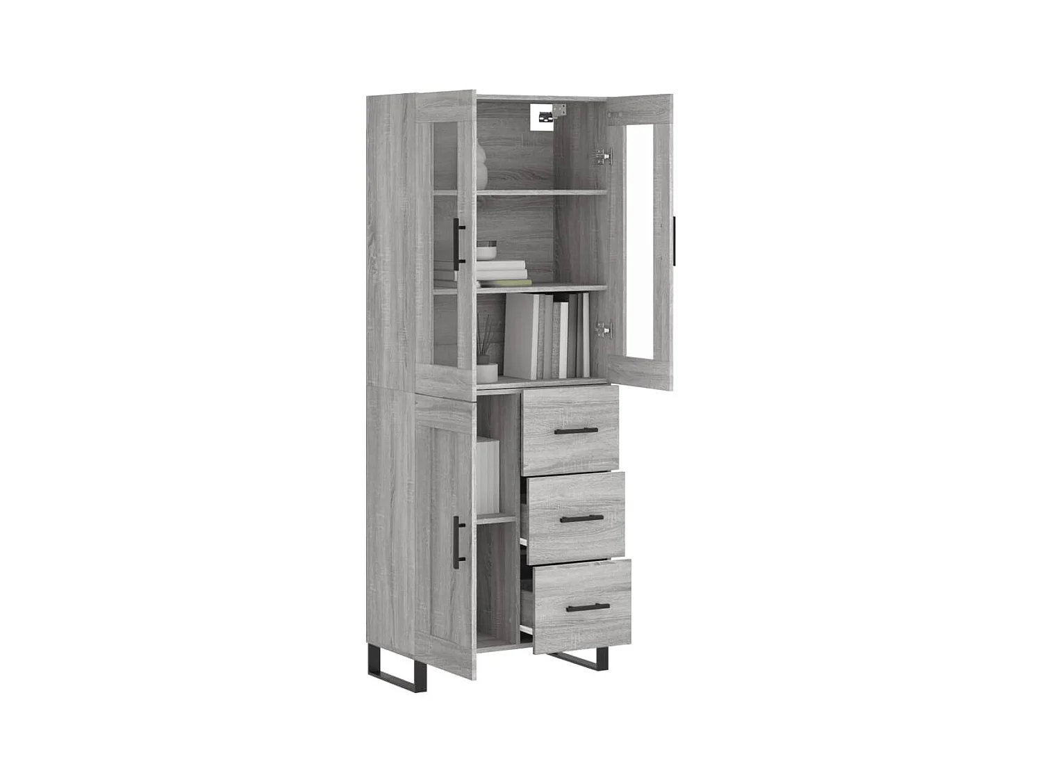 Buffet haut Sonoma gris 69,5x34x180 cm Bois d'ingénierie