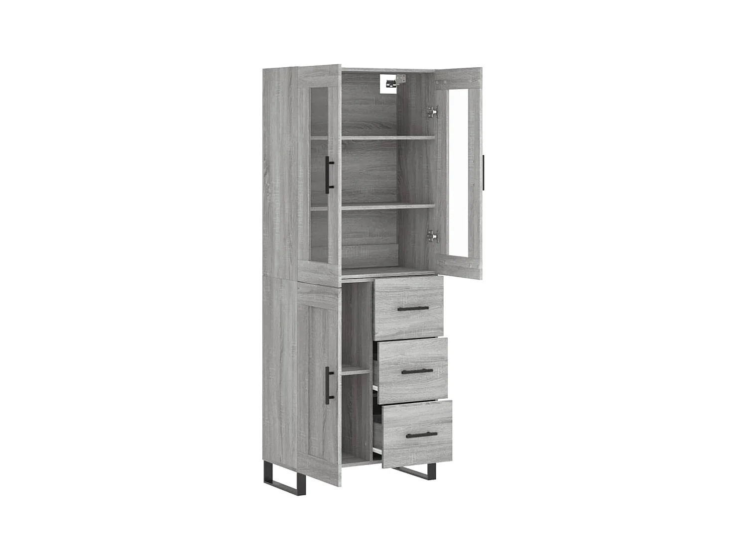 Buffet haut Sonoma gris 69,5x34x180 cm Bois d'ingénierie