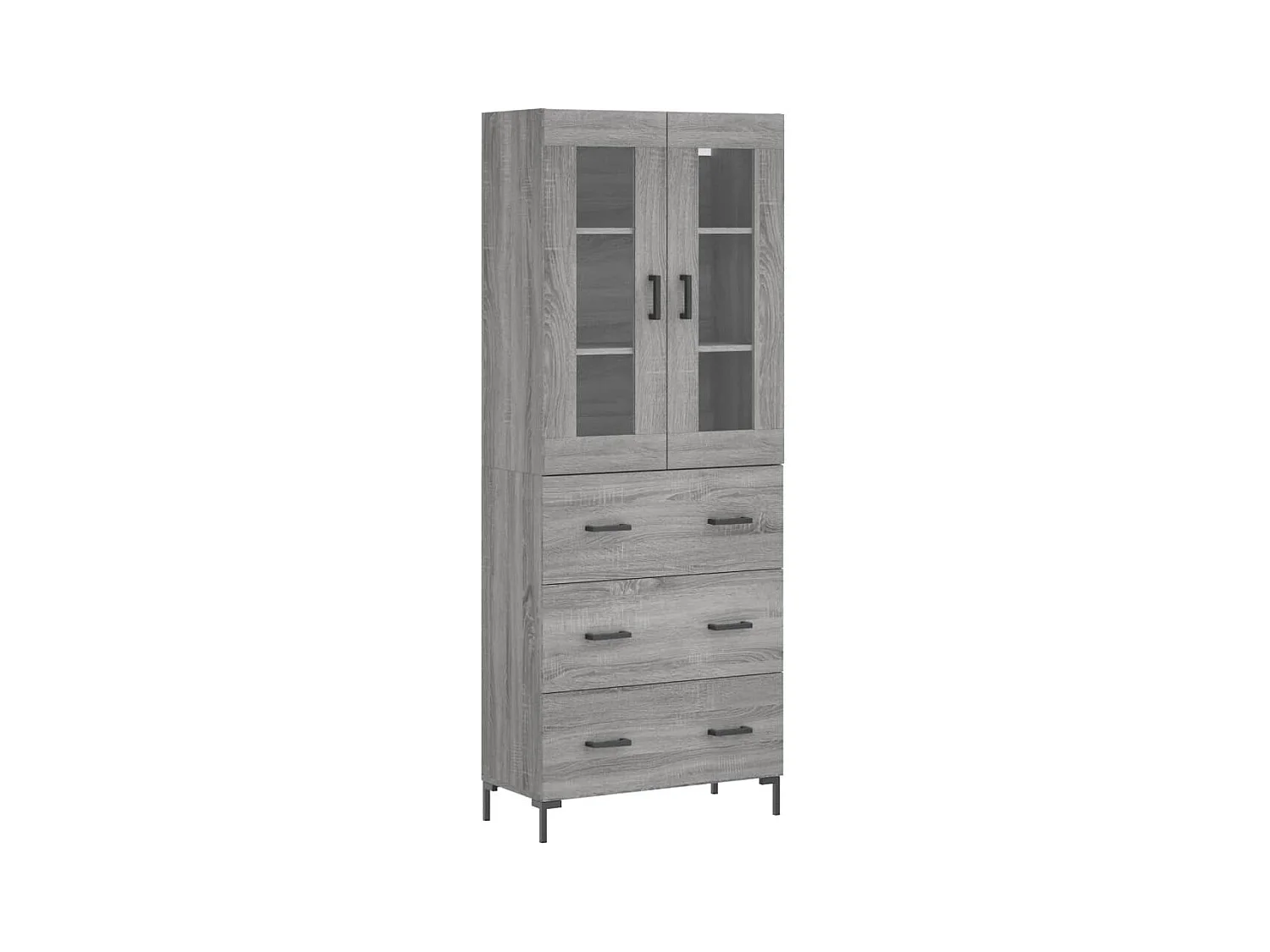Buffet haut Sonoma gris 69,5x34x180 cm Bois d'ingénierie