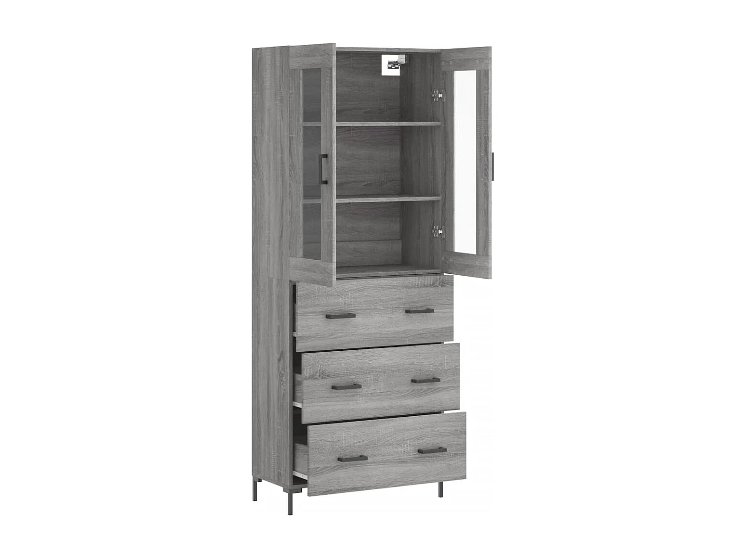 Buffet haut Sonoma gris 69,5x34x180 cm Bois d'ingénierie