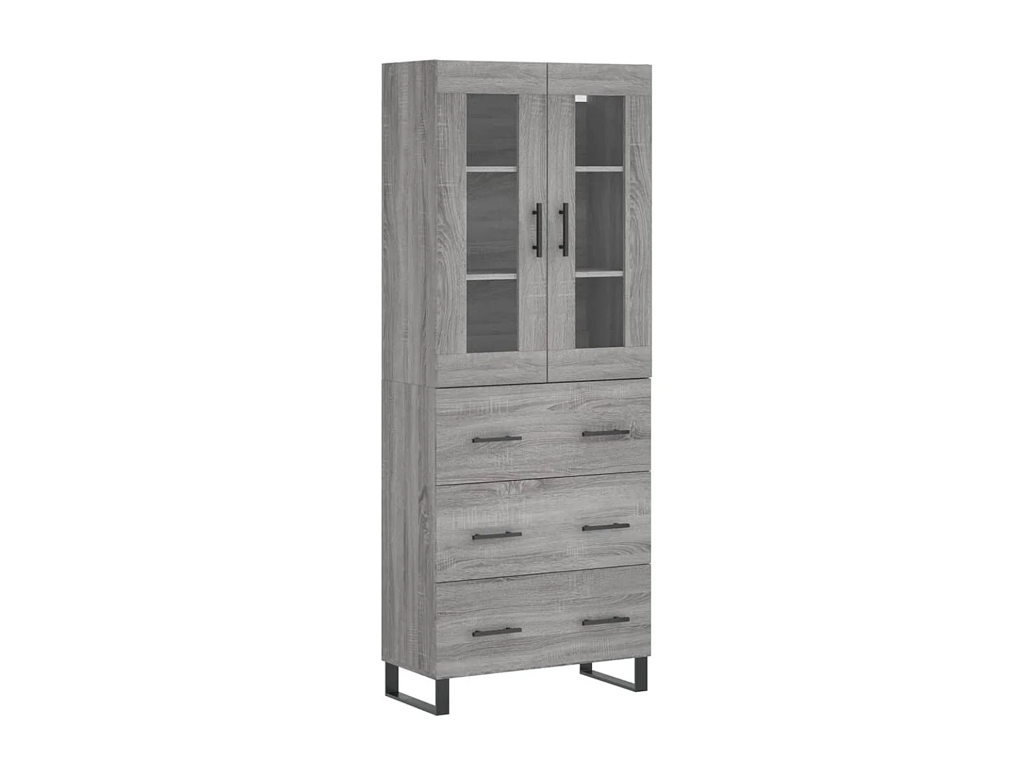 Aparador alto madera contrachapada gris sonoma 69,5x34x180 cm