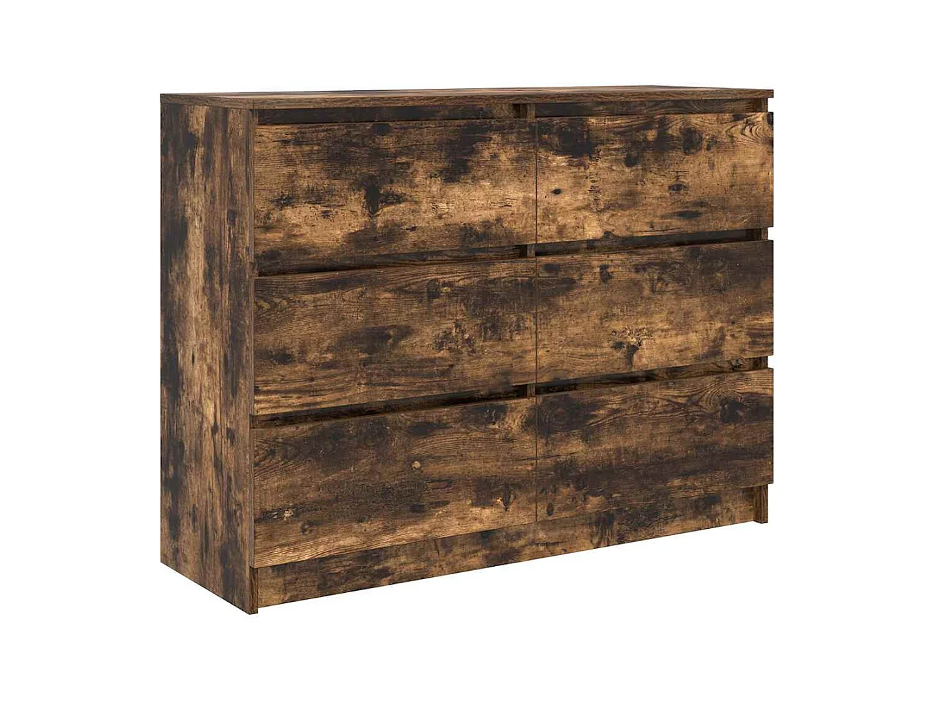 Buffet chêne fumé 100x35x76 cm bois d'ingénierie