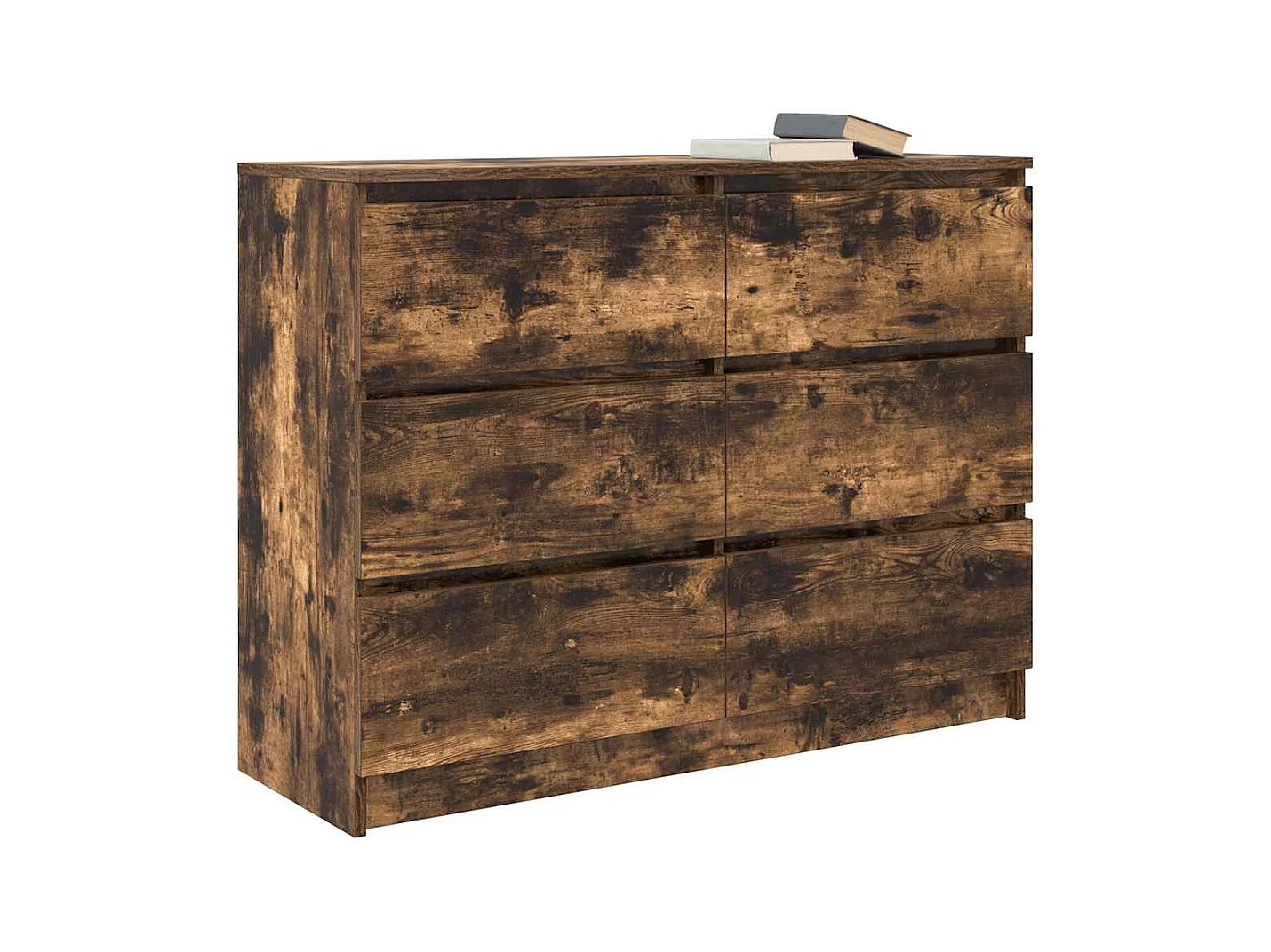 Buffet chêne fumé 100x35x76 cm bois d'ingénierie