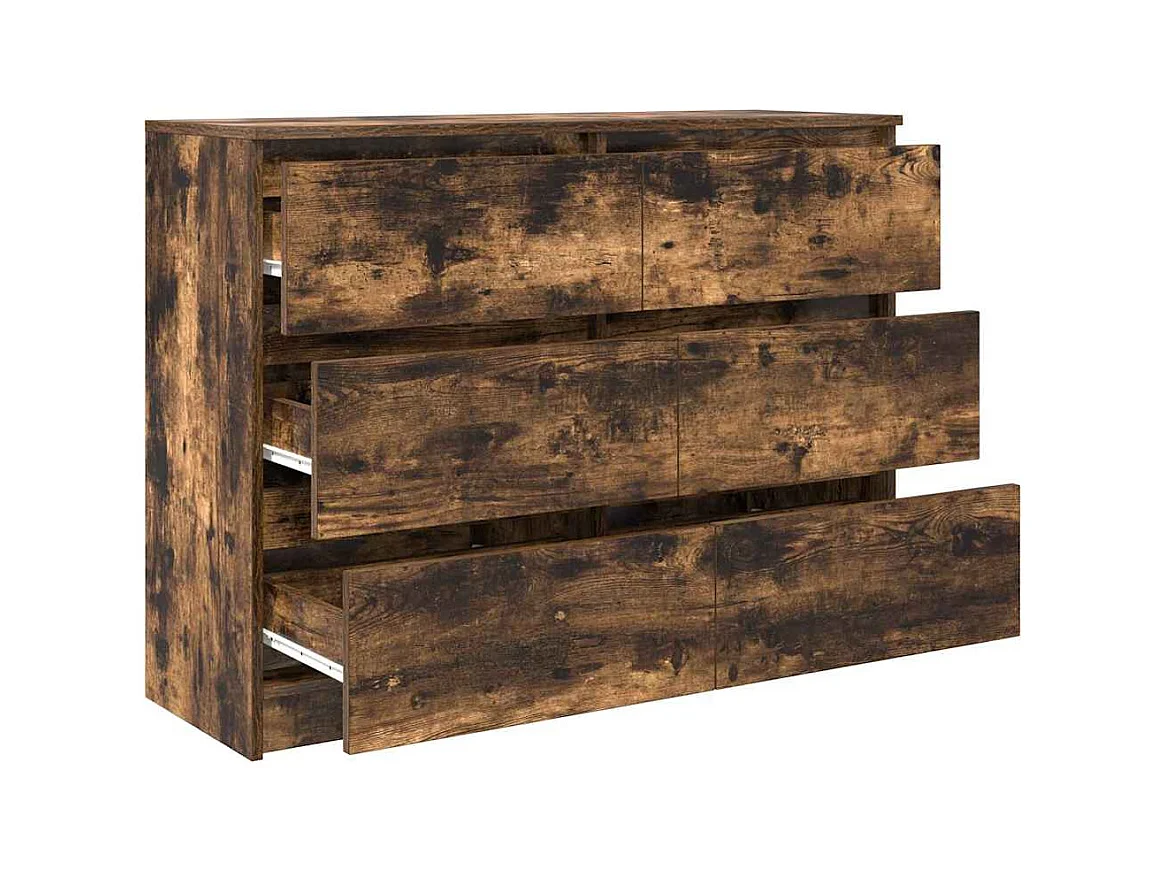 Buffet chêne fumé 100x35x76 cm bois d'ingénierie