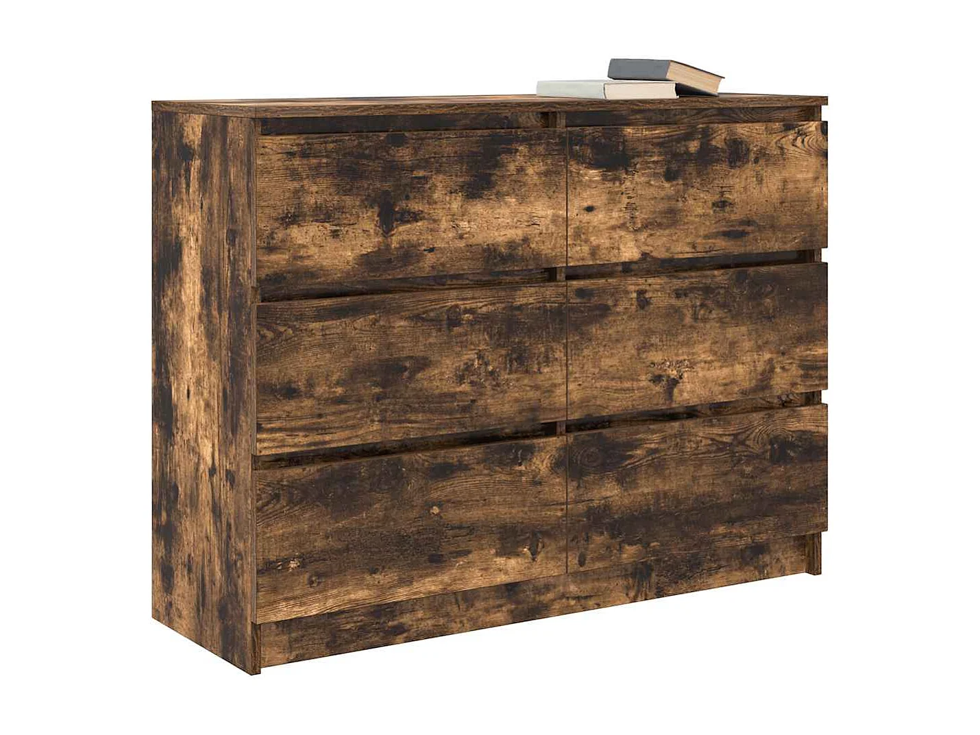 Buffet chêne fumé 100x35x76 cm bois d'ingénierie
