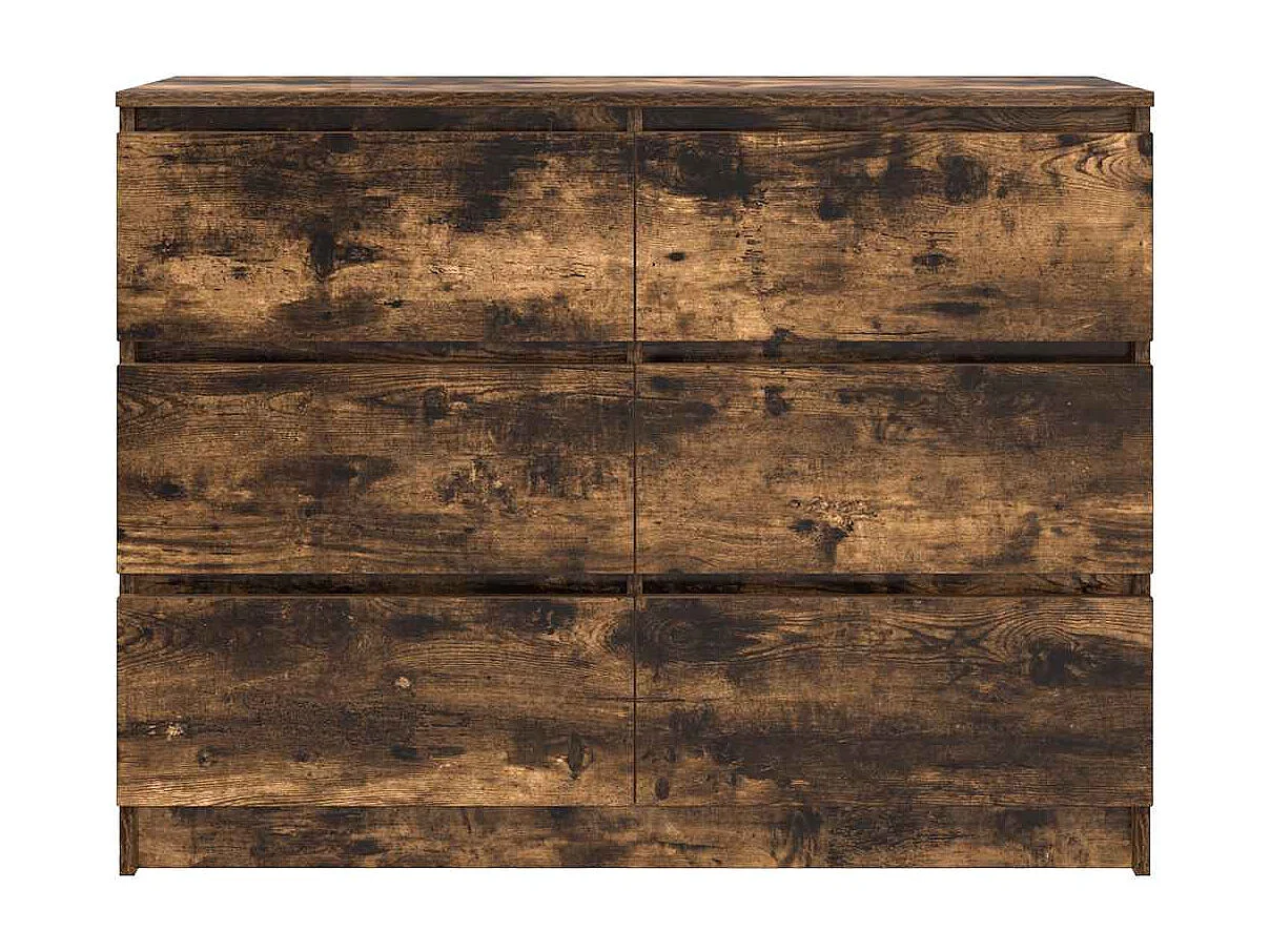 Buffet chêne fumé 100x35x76 cm bois d'ingénierie