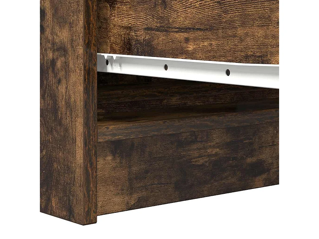 Buffet chêne fumé 100x35x76 cm bois d'ingénierie