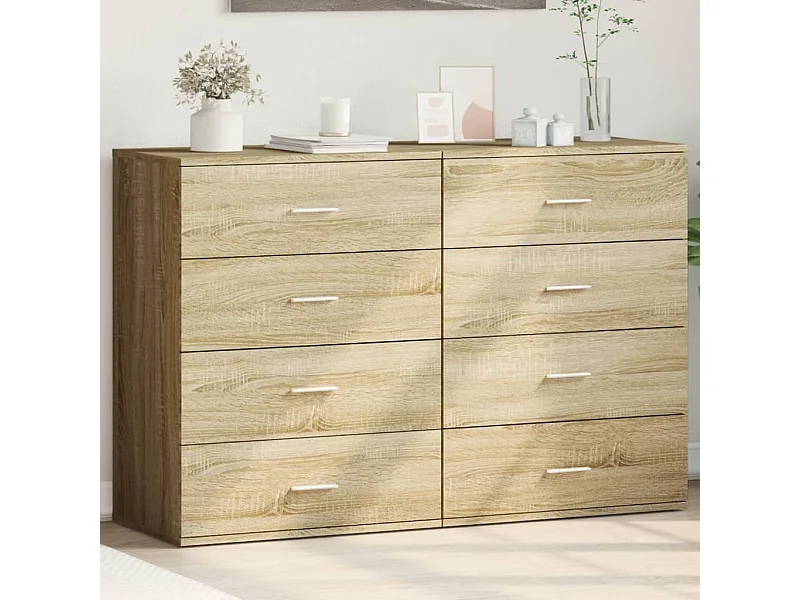 Buffets 2 pièces chêne sonoma 60x39x80 cm bois d'ingénierie