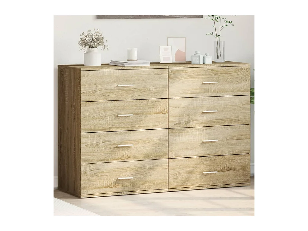 Buffets 2 pièces chêne sonoma 60x39x80 cm bois d'ingénierie