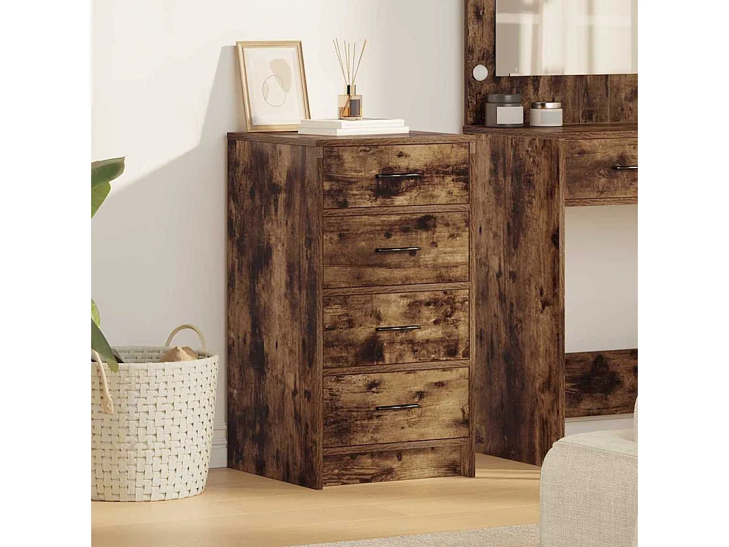 Buffet avec tiroir Chêne fumé 40 x 41 x 75 cm Bois d'ingénierie