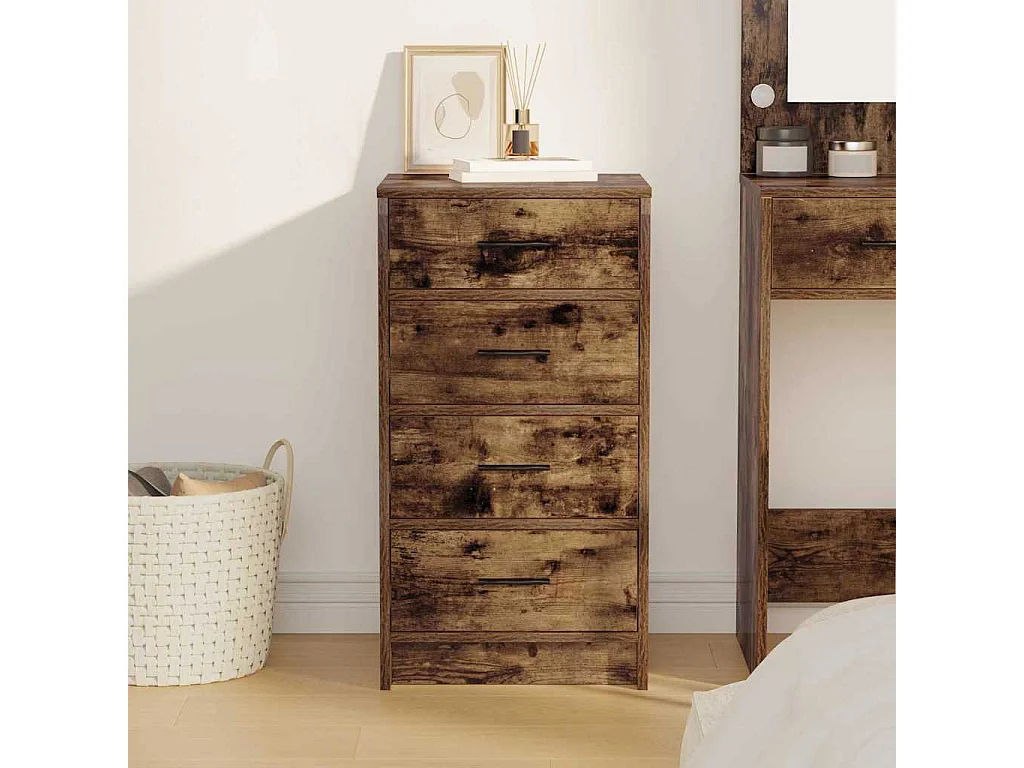 Buffet avec tiroir Chêne fumé 40 x 41 x 75 cm Bois d'ingénierie