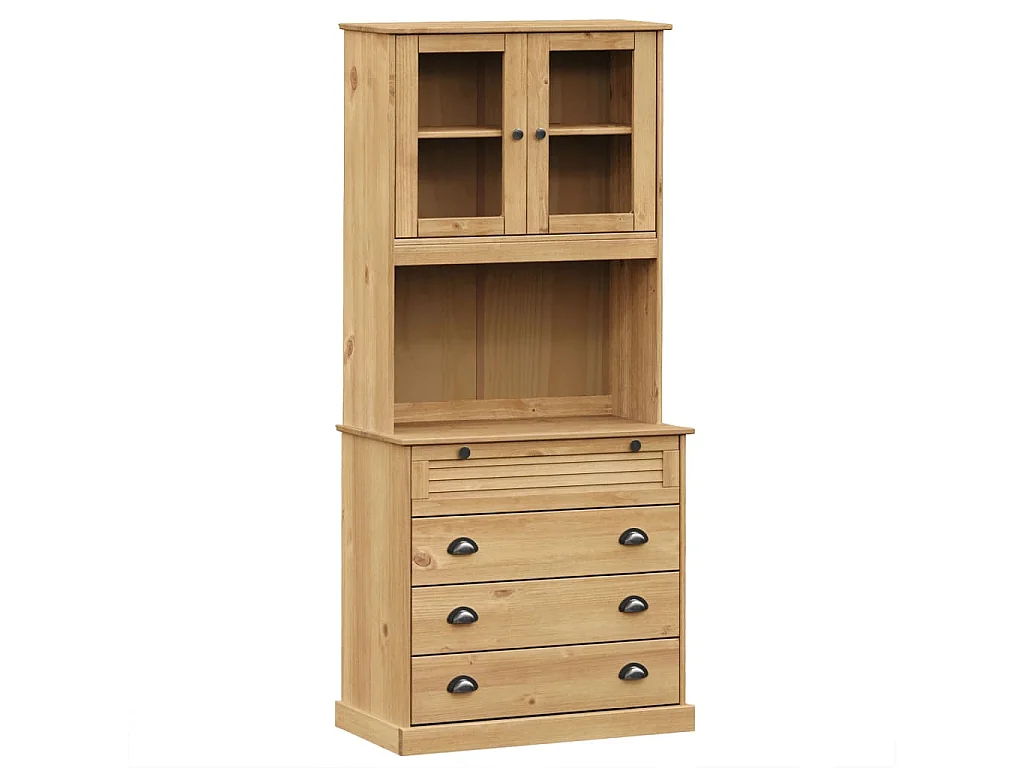 Buffet haut VIGO 80x40x176 cm bois massif de pin