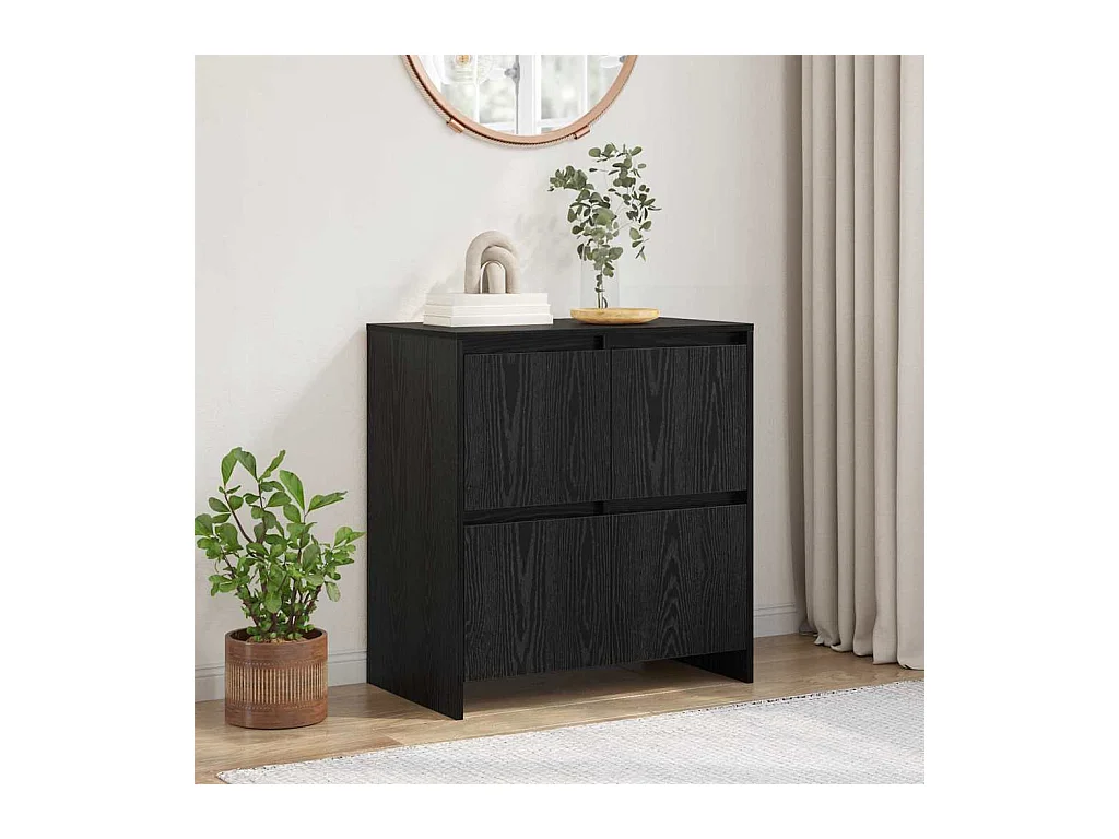 Buffet Chêne noir 70 x 41 x 75 cm Bois d'ingénierie