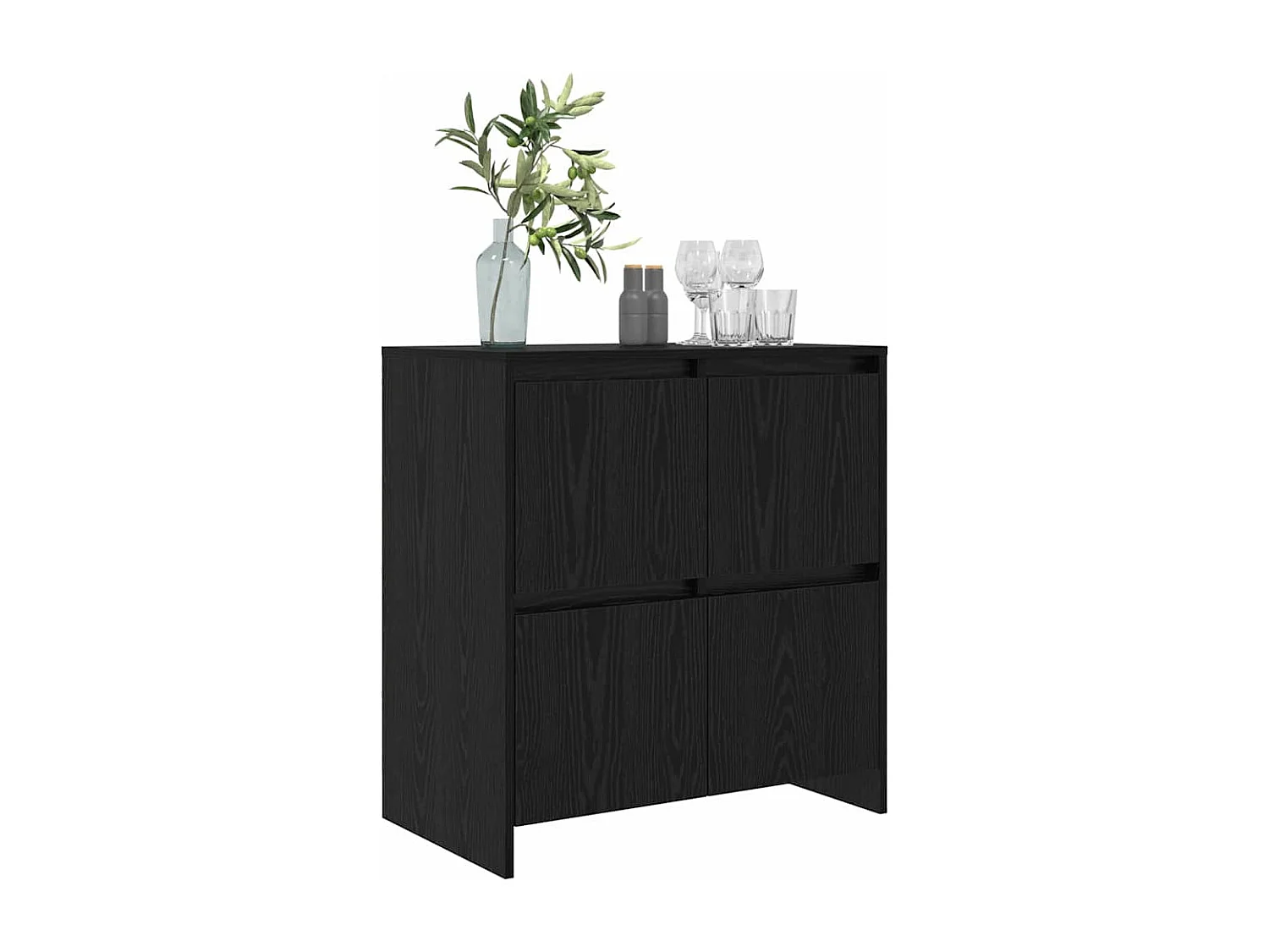 Buffet Chêne noir 70 x 41 x 75 cm Bois d'ingénierie