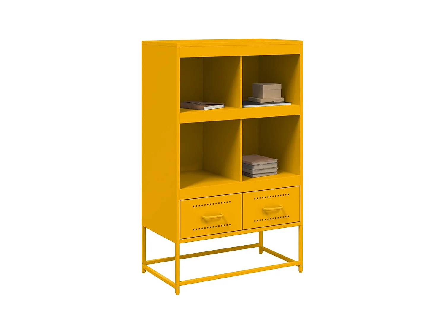 Buffet haut jaune moutarde 68x39x111,5 cm acier