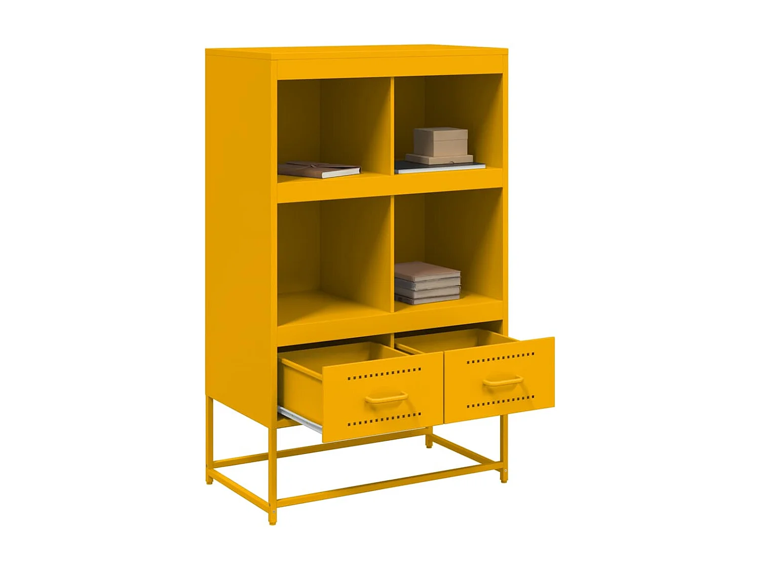 Buffet haut jaune moutarde 68x39x111,5 cm acier