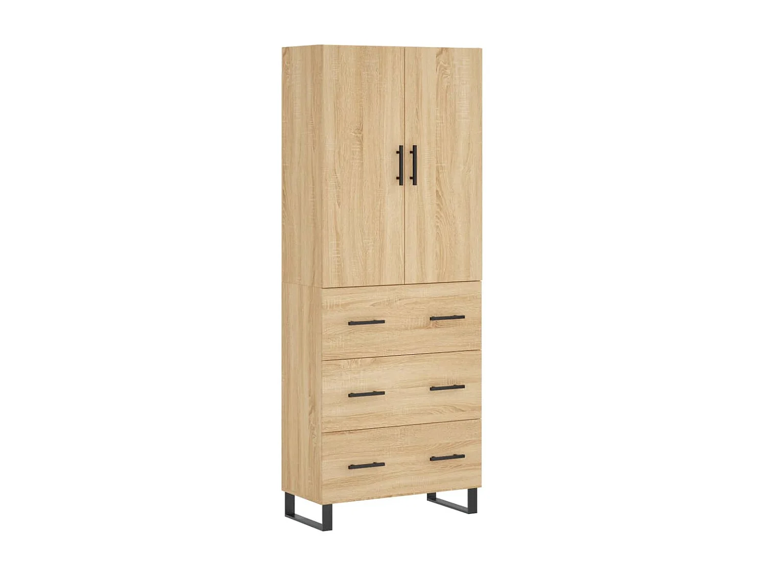 Hoge kast 69,5x34x180 cm bewerkt hout sonoma eikenkleurig