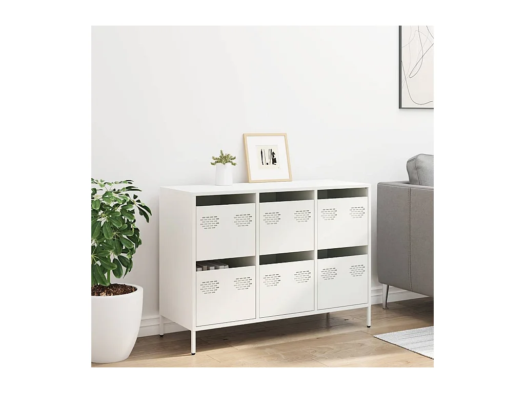 Buffet blanc 101,5x39x73,5 cm acier laminé à froid