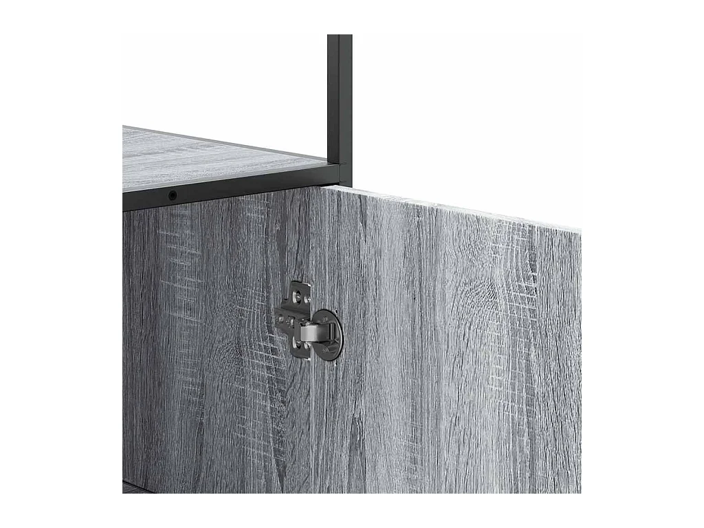 Buffet haut sonoma gris 35,5x35x139 cm bois d'ingénierie métal