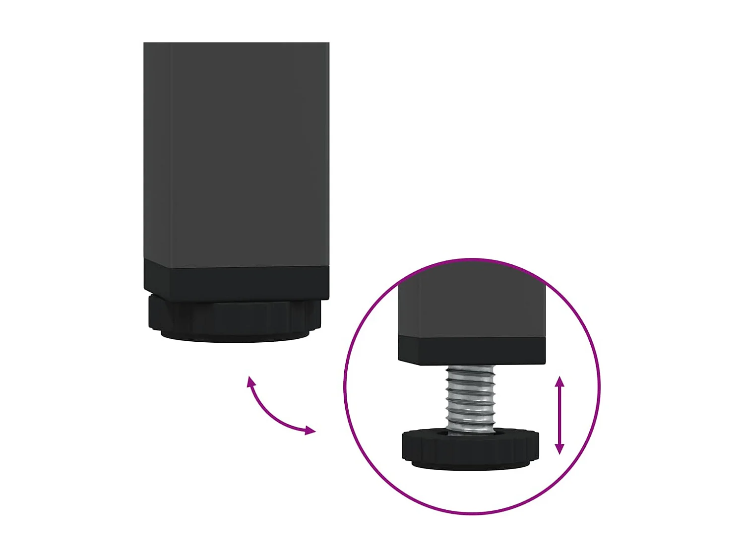 Buffet noir 68x39x79 cm acier