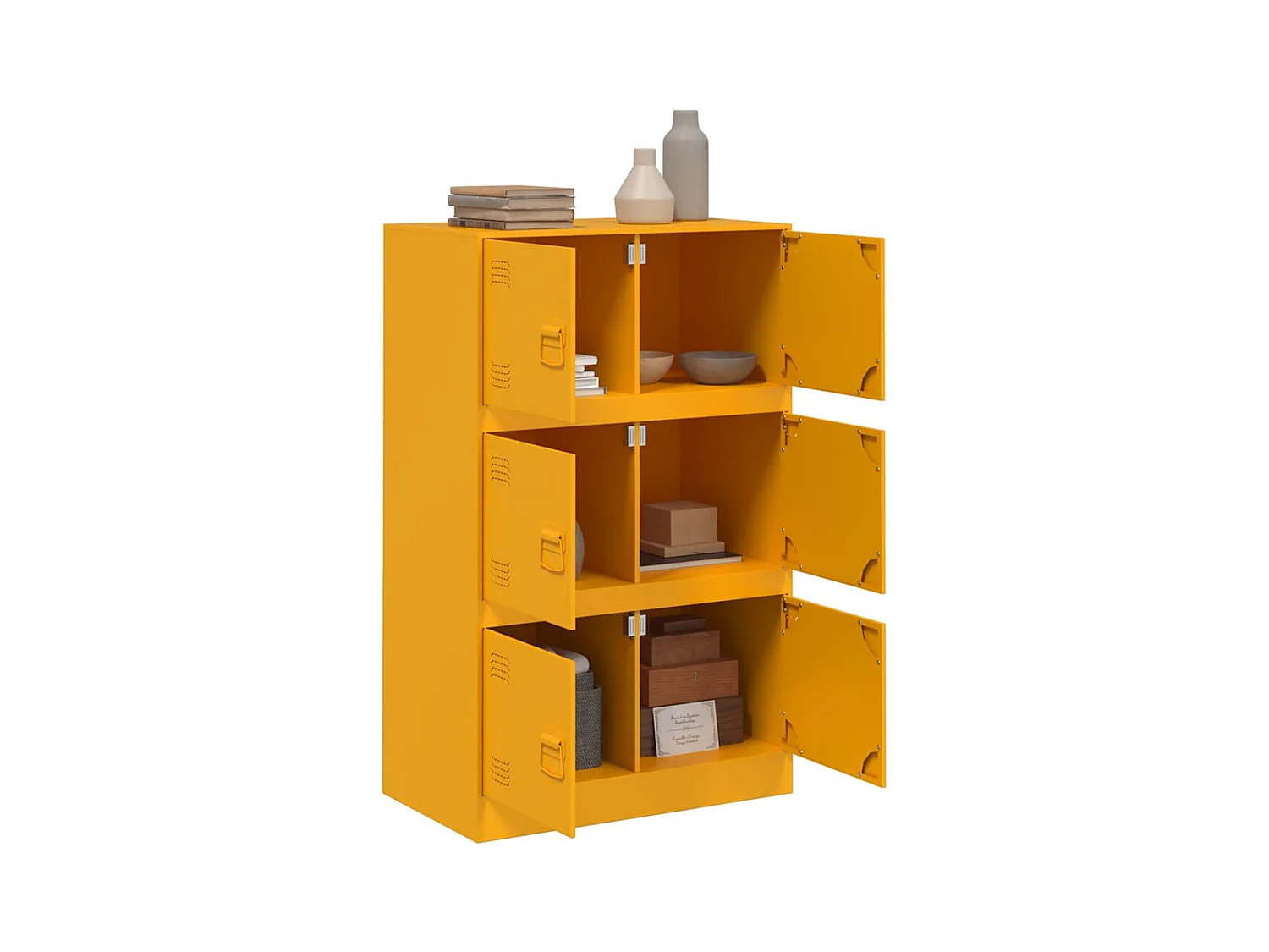 Buffet jaune moutarde 67x39x107 cm acier