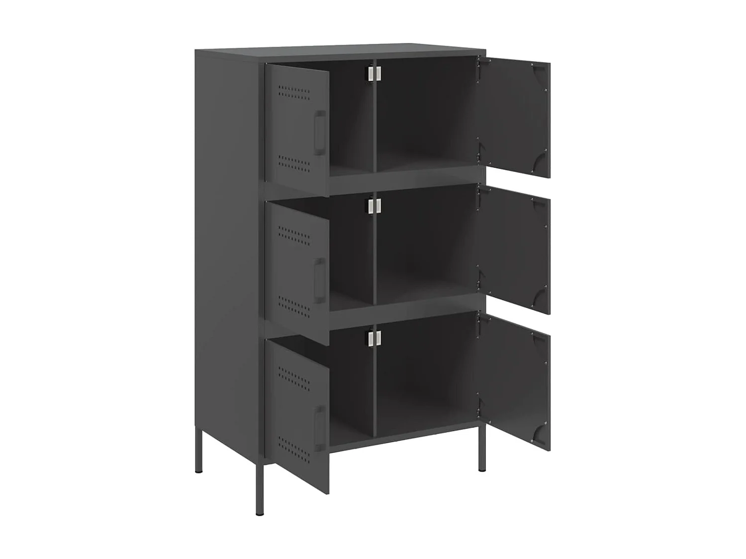 Buffet haut noir 68x39x113 cm acier