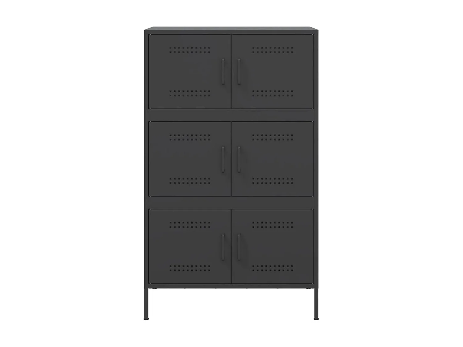 Buffet haut noir 68x39x113 cm acier