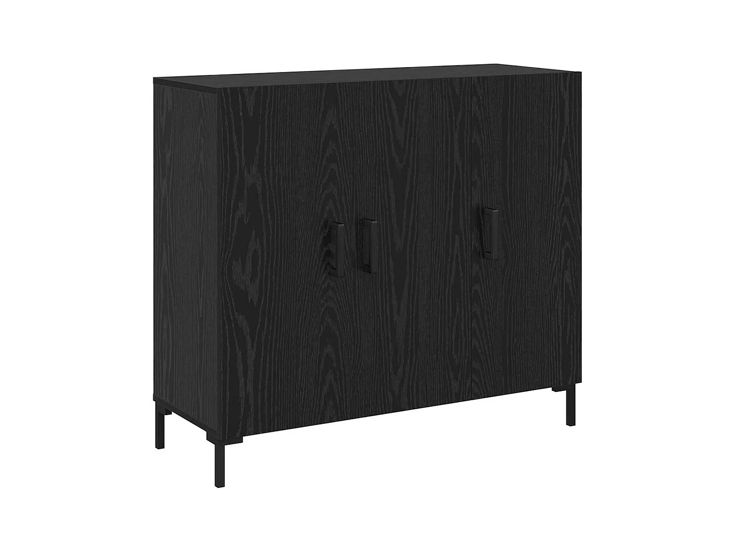Buffet Noir 90 x 34 x 80 cm Bois d'ingénierie