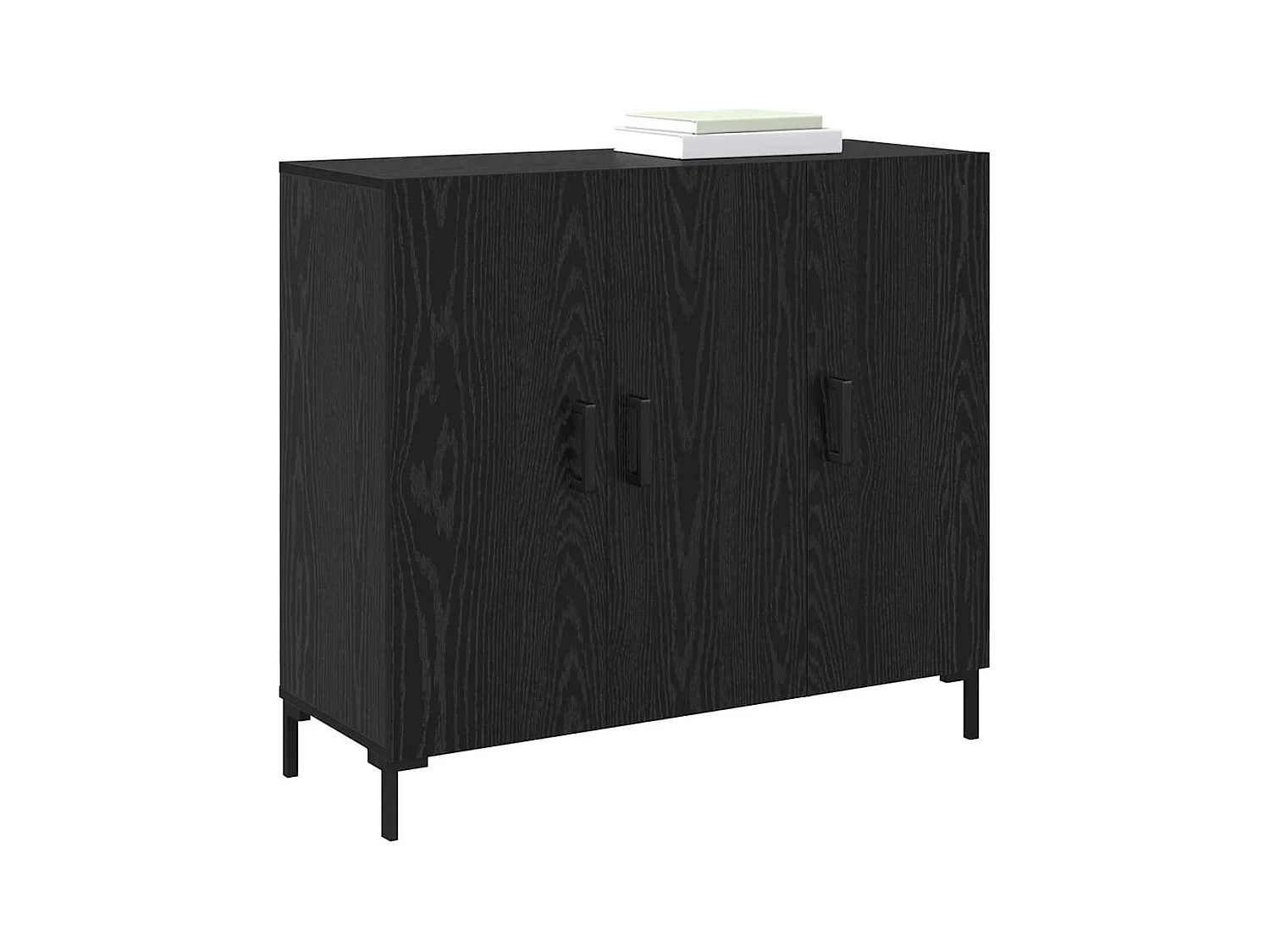 Buffet Noir 90 x 34 x 80 cm Bois d'ingénierie